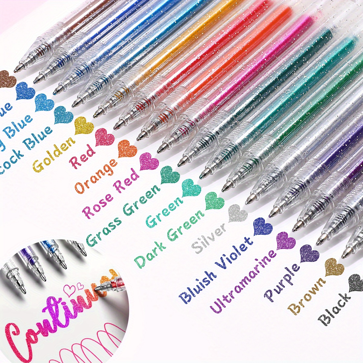 

18/12/8 Colors Neon Glitter Pens Finetip Art Markers 40% More Ink Colored Gel Pens For Coloring Book, Drawing, Doodling, Scrapbook, Journaling, Sparkle Penparty Holiday Mother's Day Gifts