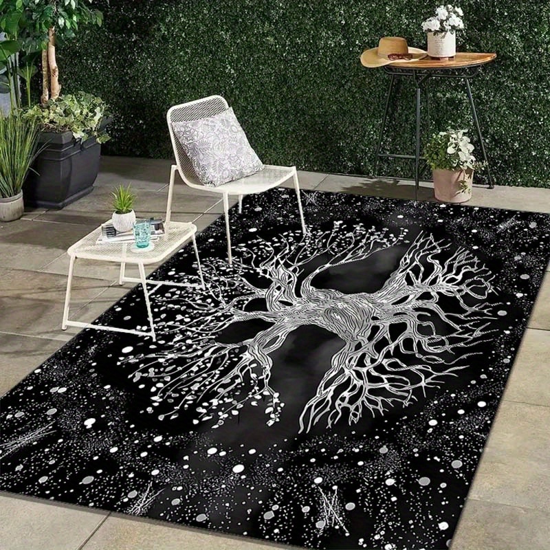 

3d Magic Life Tree Printed Rug, Outdoor Rug For Patio Garden Yard, Indoor Area Rug For Bedroom Living Room Anti-slip Floor Mat