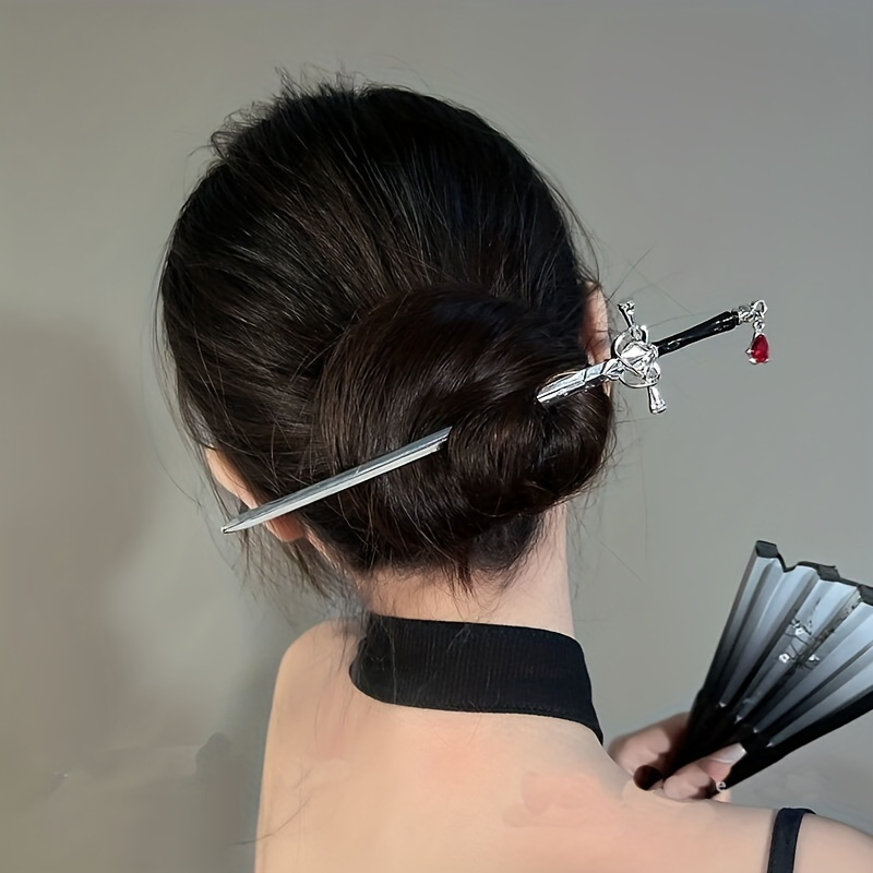 

1pc Retro Sword-shaped Hairpin Classic Hair Chopstick Elegant Hair Styling Accessories For Women