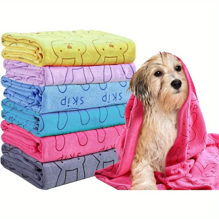 

6pcs Assorted Color Dog Towels For Drying Dogs, Soft Microfiber Puppy Towel Quick Drying Puppy Bathing Supplies Absorbent Pet Bath Towels For Small Dog Grooming Bathing Shower