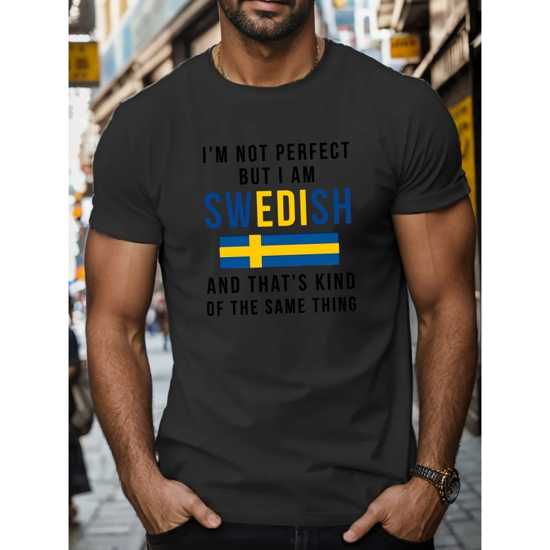 

But I Am Swedish... Print Tee Shirt, Tees For Men, Casual Short Sleeve T-shirt For Summer