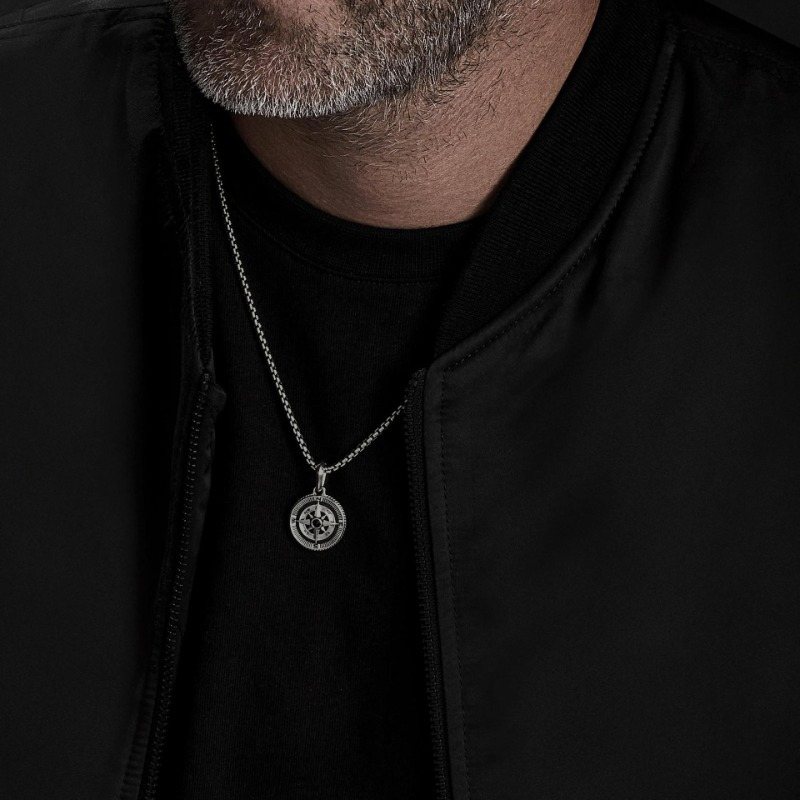 Men's Retro Compass Pendant Necklace