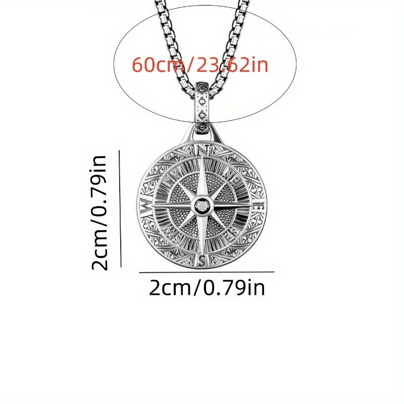 Men's Retro Compass Pendant Necklace