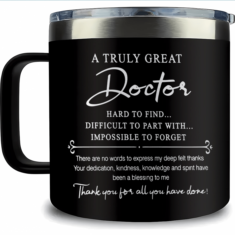 

14oz Stainless Steel Doctor Appreciation Tumbler - Thank You Gift For Retirement, Birthday, Christmas - Durable 304 Stainless Steel Mug For Doctors With Inspirational Message