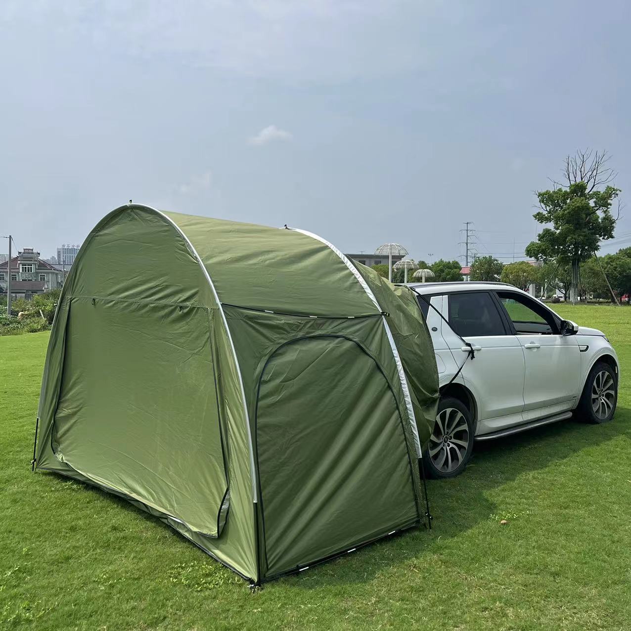 

Outdoor Camping Car Tail Tent - Quick Open, Waterproof, Sunshade, Rainproof, Portable With Zipper Closure For Courtyard & Wilderness Shelter