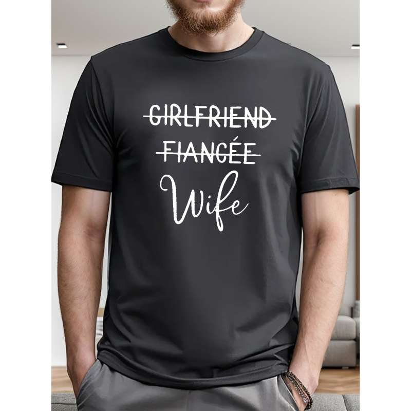 

Wife Print Tee Shirt, Tees For Men, Casual Short Sleeve T-shirt For Summer