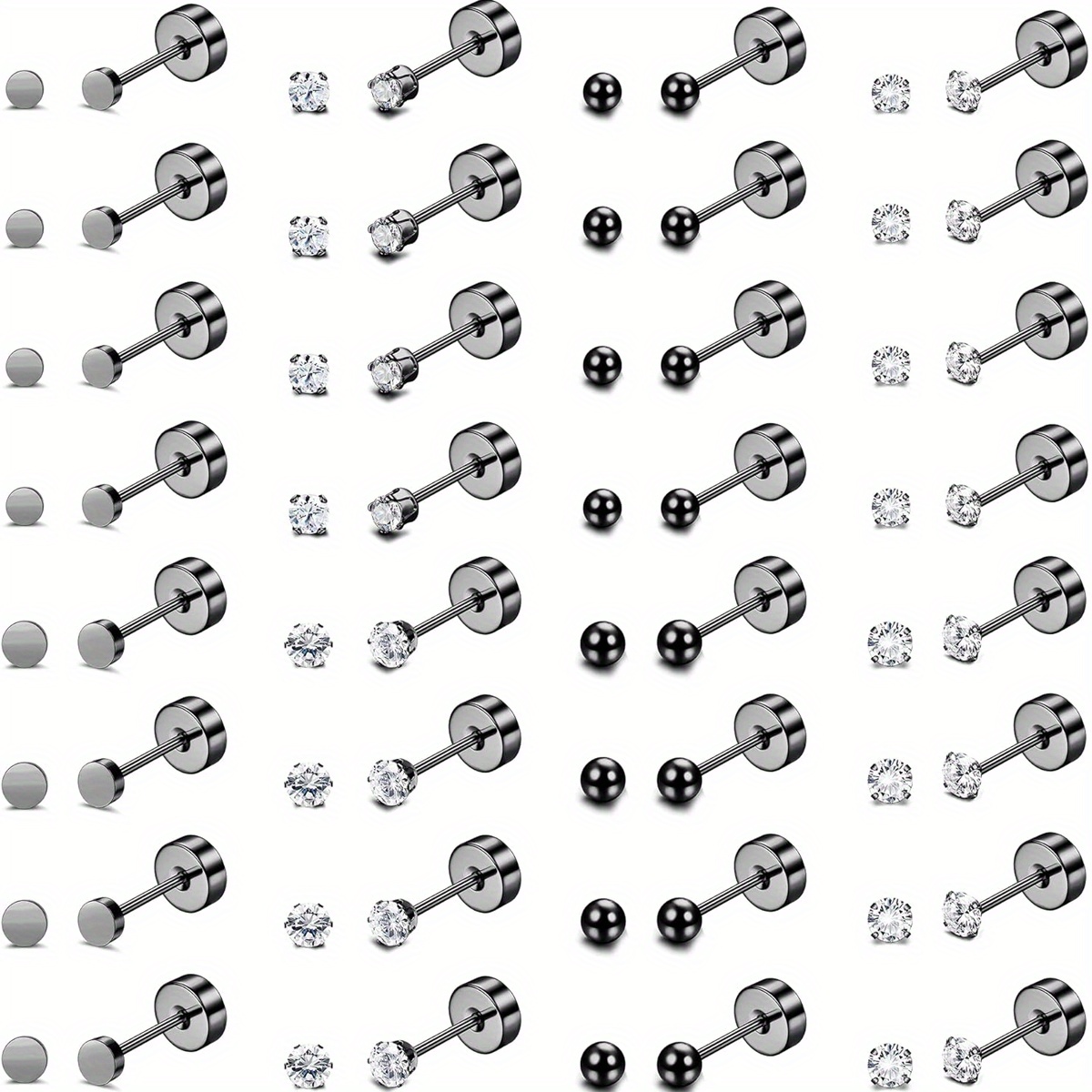 32 pairs hypoallergenic stainless steel cartilage stud earrings for women men 2mm tiny ball flat back tragus helix daith piercing earrings modern minimalist jewelry for casual attire versatile body jewelry sleek polished     studs mens accessories