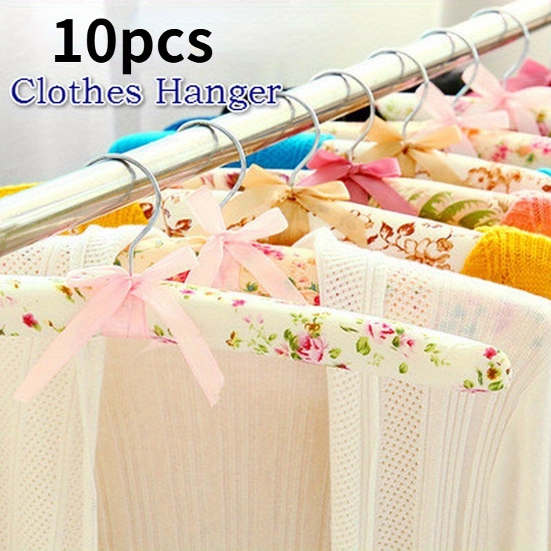 

10pcs Clothes Hangers Non-slip Space Saving Dress Hanger Hook Drying Rack Clothes Hangers Random Color For Clothing Shop