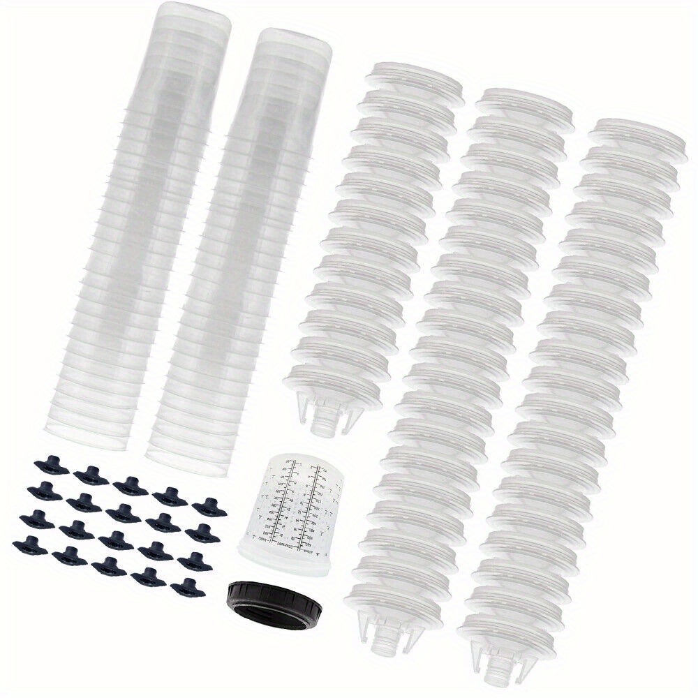

50 Packs Disposable Spray Paint Gun Plastic Liners & Lids 20-ounce 600ml Cups