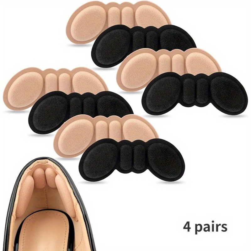 

4pairs Shoe Filler Inserts For Loose-fitting Shoes, Non-slip Adhesive Heel Grips, Comfort Protectors To Prevent Blisters & Pain
