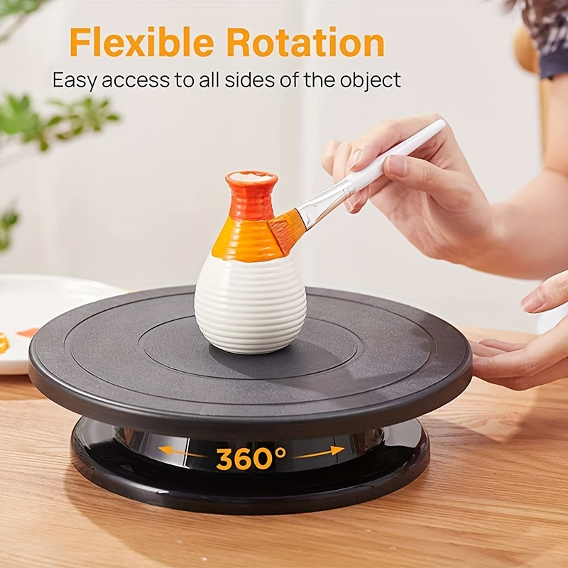 

1pc, 11 Inch Cake Decorating Display Turntable, Black Painting Spinner, Cake Decorating Rotating Table, Kitchen Accessories, Baking Tools, Diy Supplies