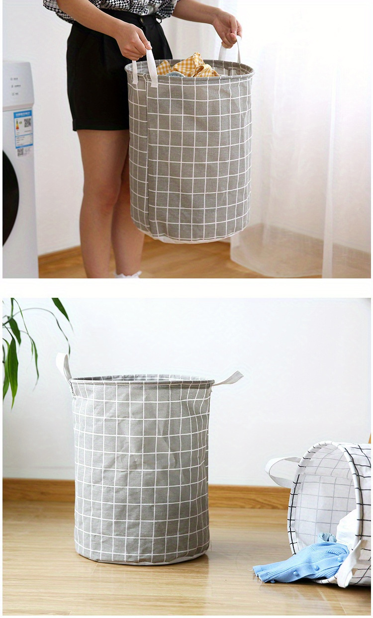 popular   1pc large round laundry basket with handles portable dirty clothes hamper for   room types   laundry baskets details 5