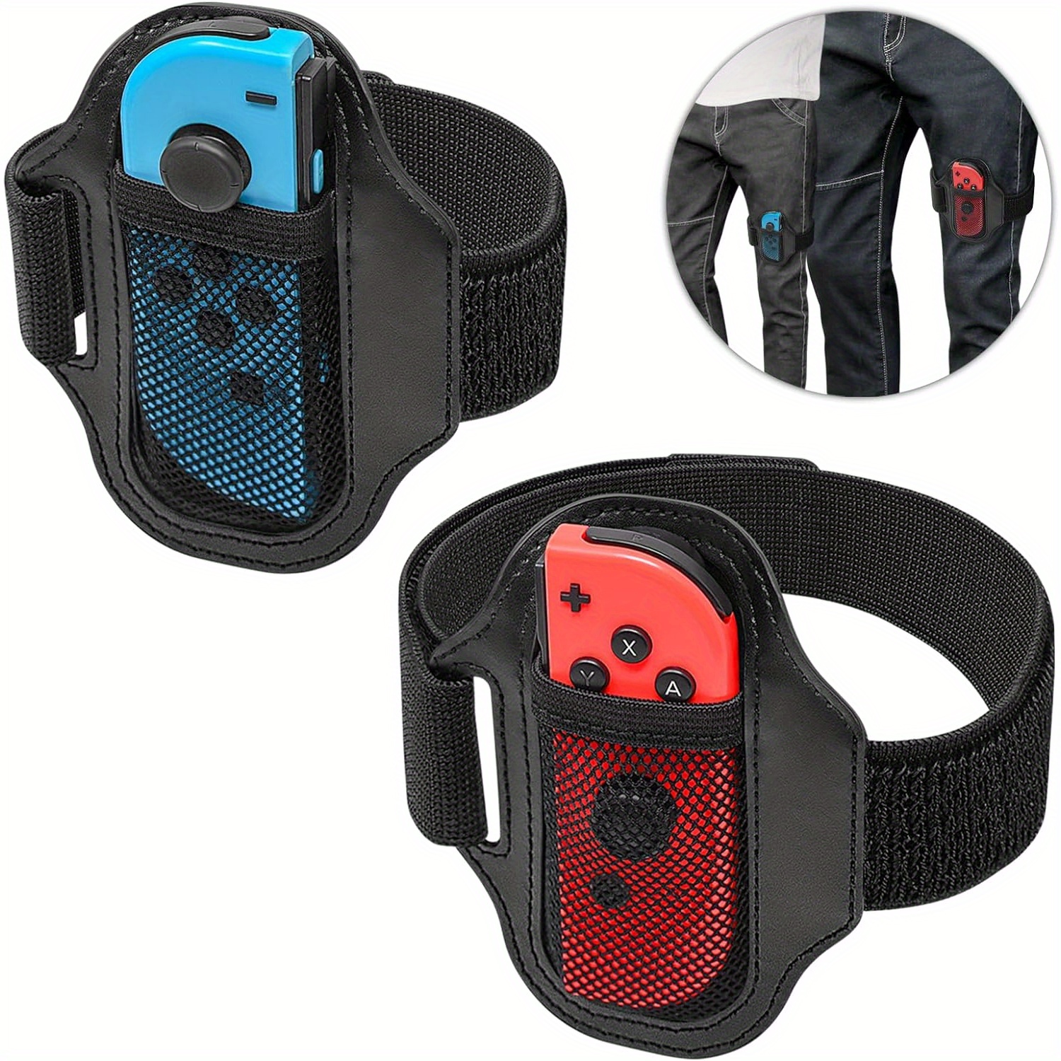 

[two Packs] Leg Straps For Switch Sports Football/for Adventure, Compatible Cons For Switch Oled Model Controllers, Adjustable Bands,