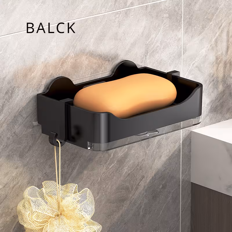 wall mounted soap dish with drain no drill bathroom holder for soap and sponges Product details 5