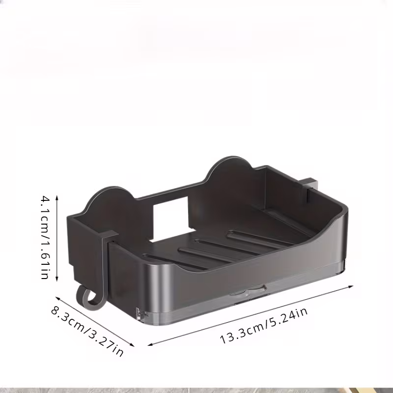 wall mounted soap dish with drain no drill bathroom holder for soap and sponges Product details 3