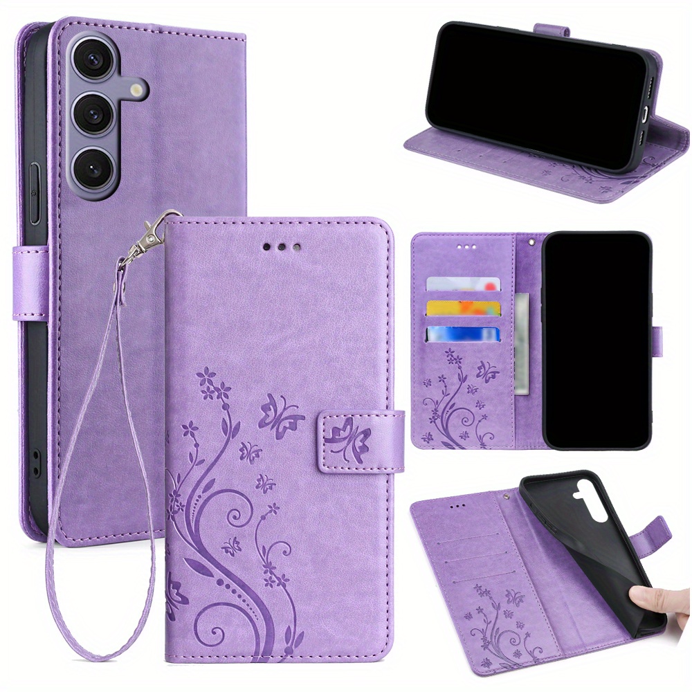 

Butterfly Flip Faux Leather Phone Case Mobile Cover For Samsung Galaxy S24 S24 Plus S24 Ultra