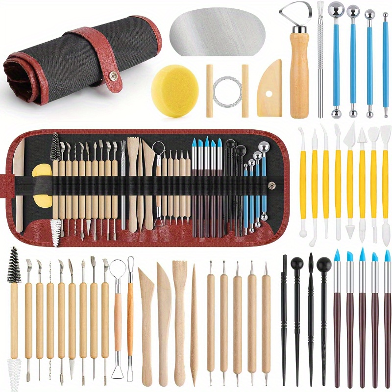 

48pcs Pottery Tools For Sculpting, Clay Tool Kit For Carving, Ceramic Tool For Modeling, Ceramics Tools Kits For Pottery Kiln, Polymer Clay Tools For Trimming, Beginners, Pros, Adults, Supplies
