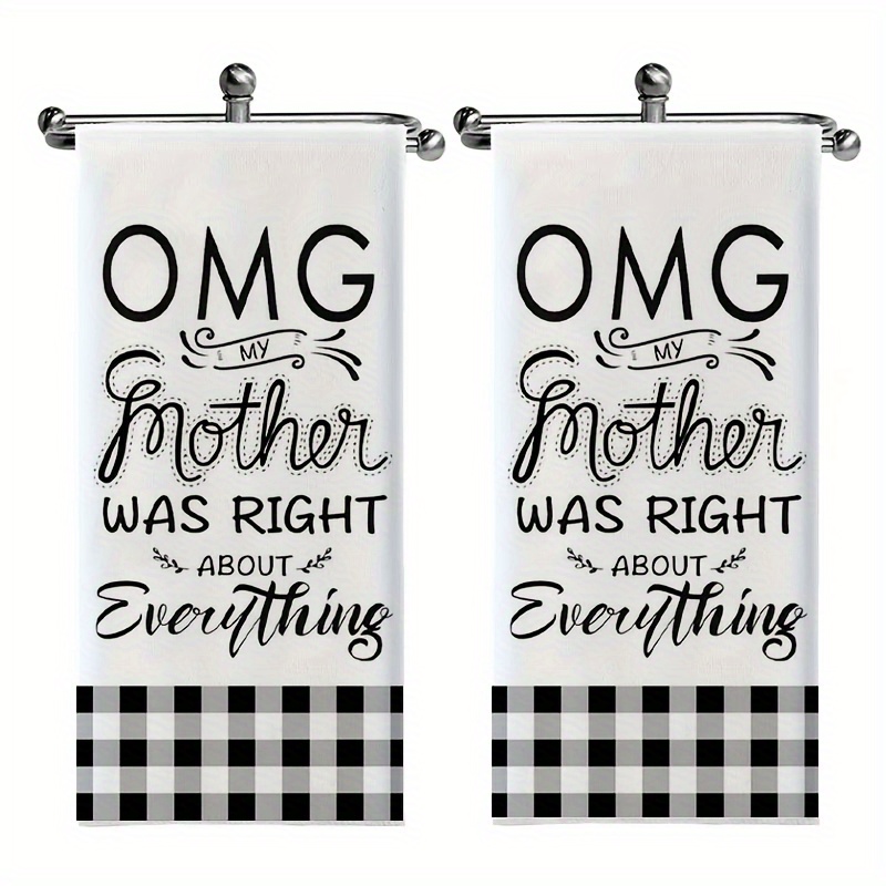 

2pcs Dish Cloths, Polyester Kitchen Towels, "my Mother Was Right About Everything" Funny Dish Towel, Contemporary Hand Towel For Kitchen, Bathroom And Restaurant, Home Supplies