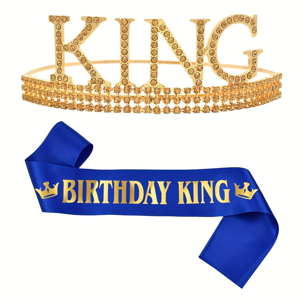 

2pcs, Birthday And Sash Set, Birthday Boy Tiara And Sash For Boy Men Birthday Party Decorations, Boys Birthday Party Photo Booth Props, Birthday Party Gift For Boys, Husband, Father