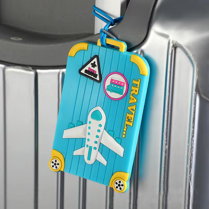 

Soft Pvc Luggage Tag, Plane Pattern Cute Luggage Tag, Creative Suitcase Tag, Cartoon Boarding Passes Airplane Travel Accessories