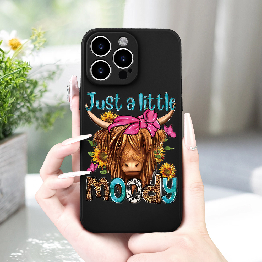 

Just A Little Cow And Butterfly Design Matte Tpu Soft Phone Case For 15/14/13/12/11/xs/xr/x/7/8/plus/pro/max/mini - Stylish And Durable Protection