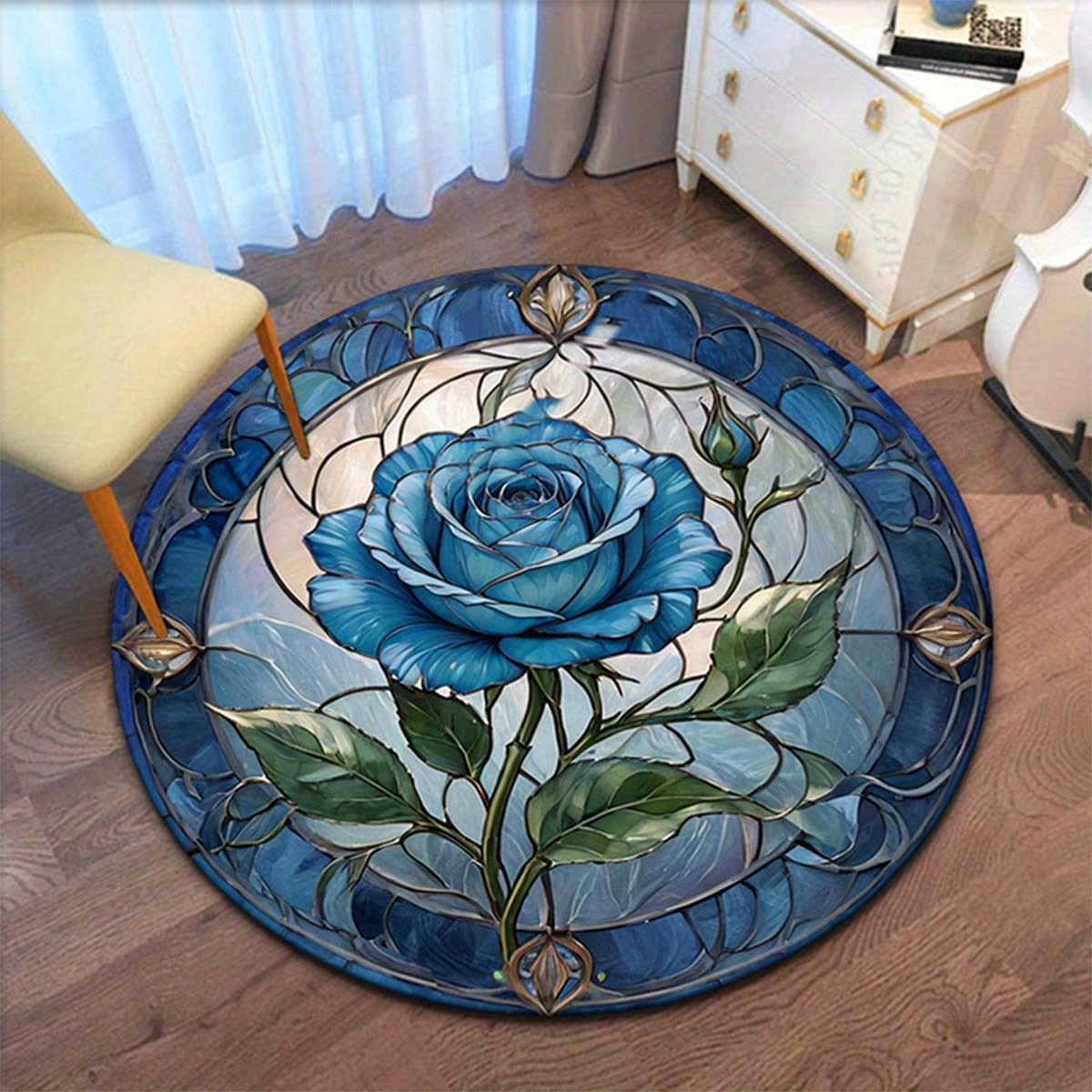 

Pattern Round Rug - Anti-slip, Polyester Doormat For Decor, Living Room And Hotel