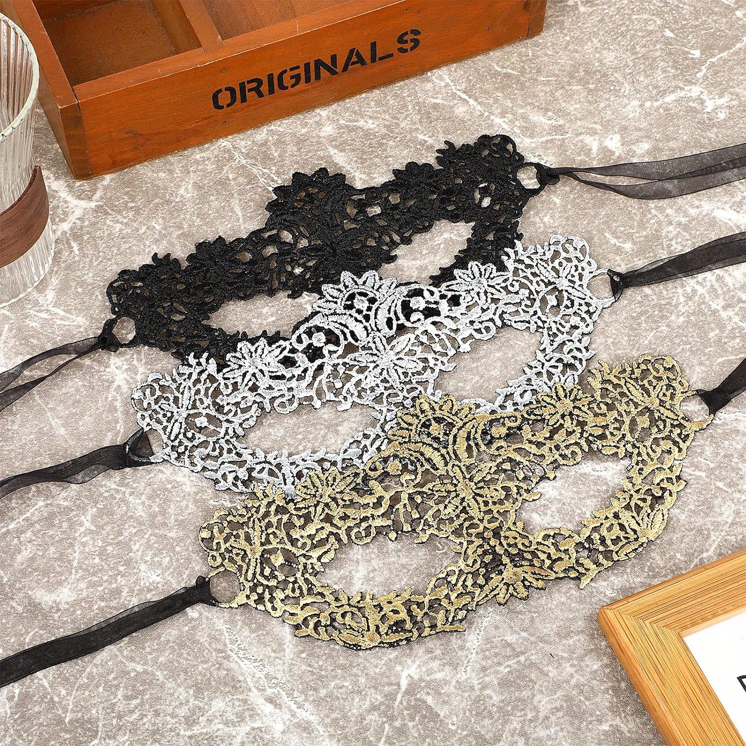3-pack Elegant Lace Masquerade Masks For Couples - Vintage Style Eye ...