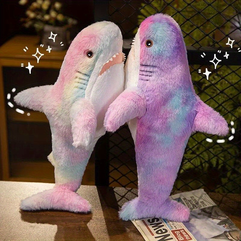 

1pc 30 Cm Romantic Purple Shark Plush Toy Interior Decoration Soft And Cute Plush Toy