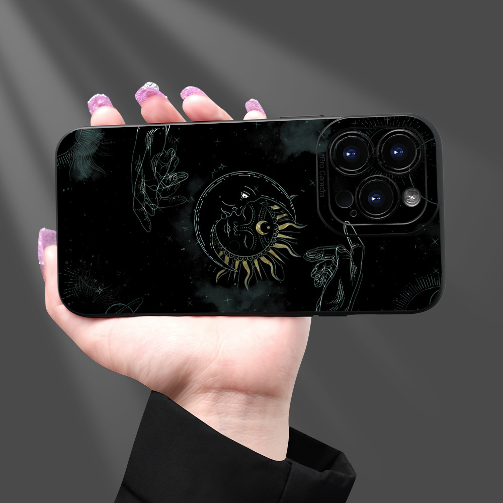 1pc sun moon pattern straight phone case 15 Temu Mauritius
