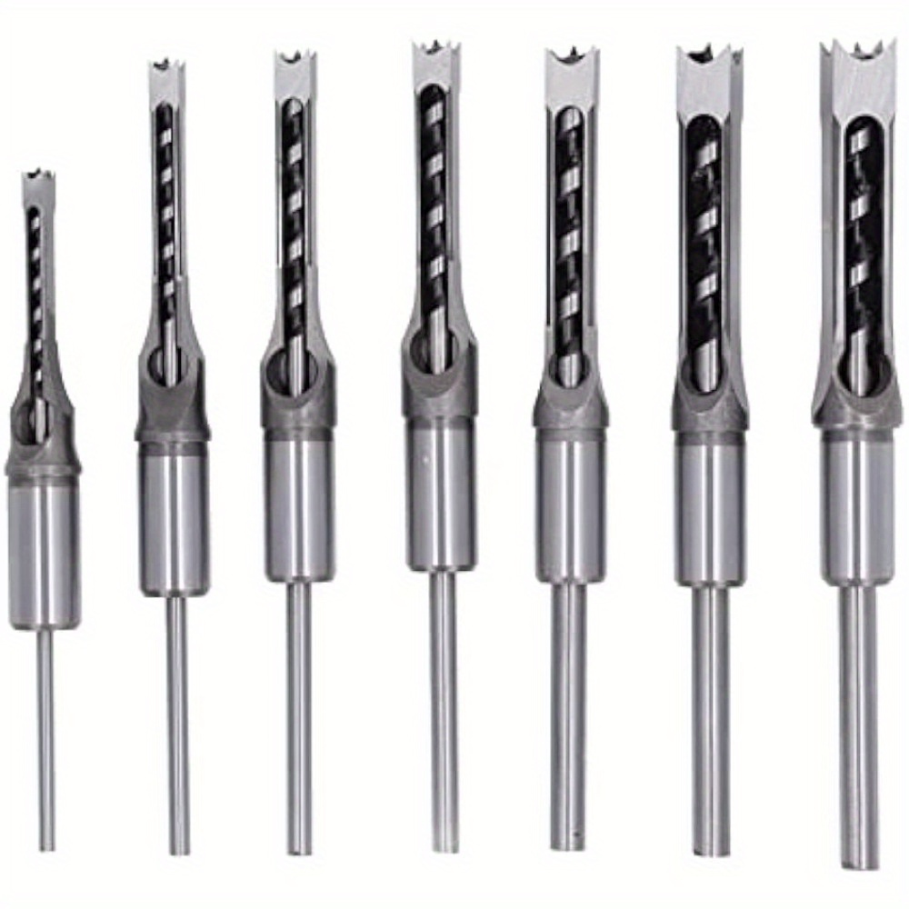 

7pcs Woodworking Square Drill Bits Woodworking Mortising Chisel Drill Bits Square Drill Bit Set