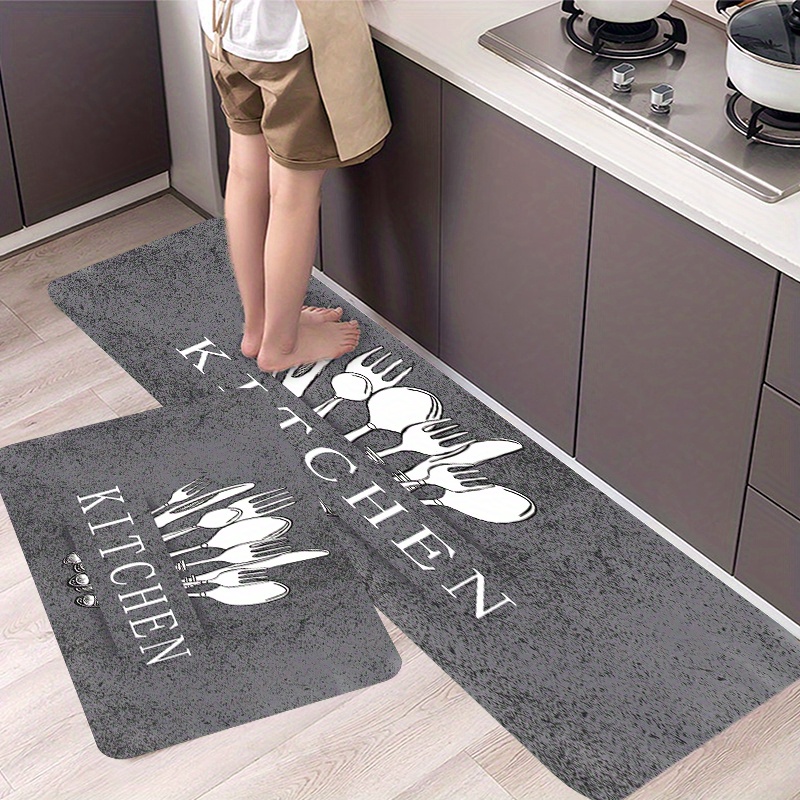 1pc non slip modern kitchen floor mat suitable for bath laundry entryway washable polyester soft rectangular mat for hallway balcony outdoor use