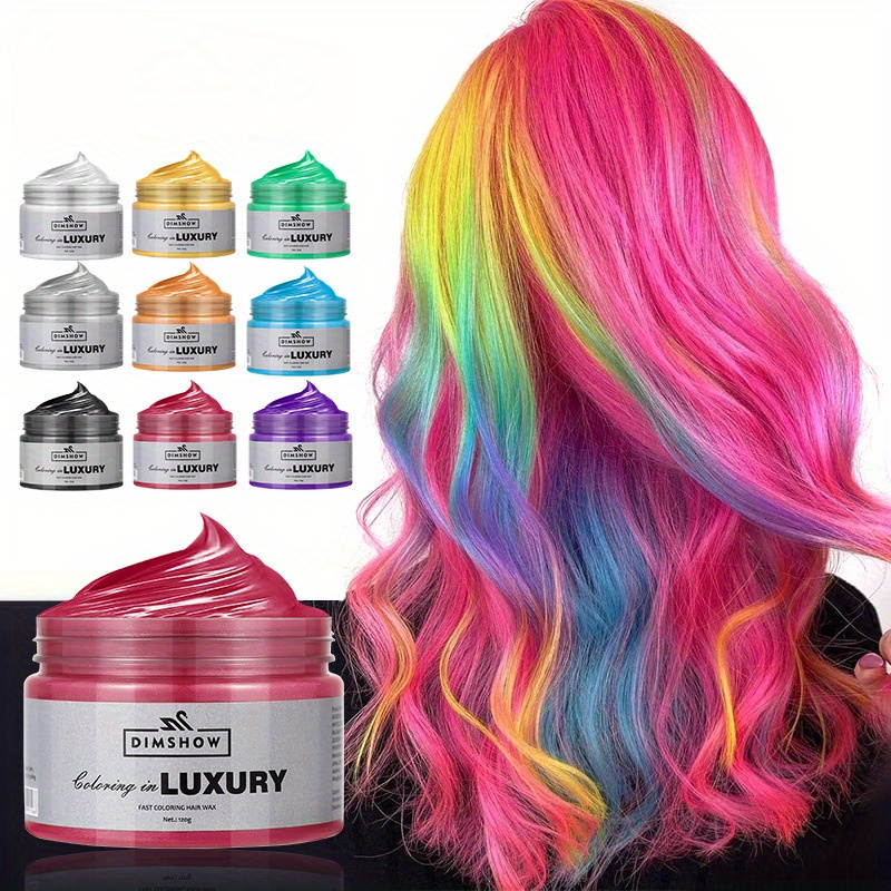 

Disposable Colorful Hair Mud, Y2k Hair Color Wax, Diy Hair Styling Cream For Party Halloween Christmas Birthday