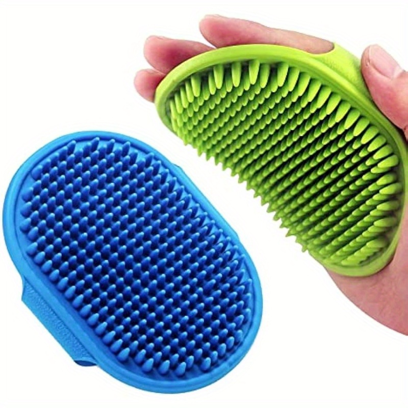 

Pet Shampoo Bath Brush Soothing Massage Rubber Comb With Adjustable Ring Handle For Long Short Haired Dogs And Cats Grooming