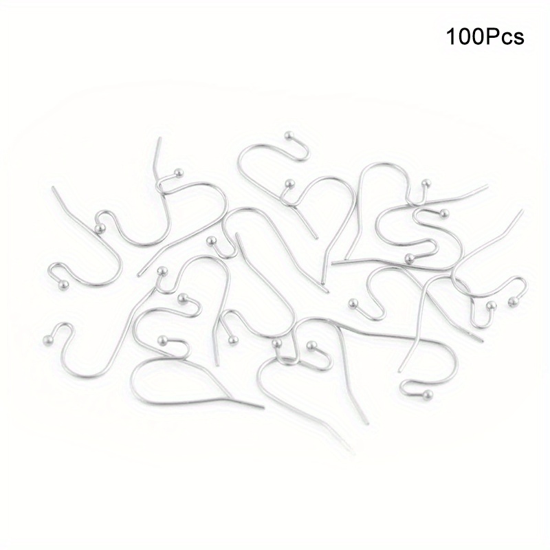TEMU 100pcs Ganchos para Pendientes con Cuentas de 12x22mm - Diseño , Suministros de Artesanía de Hierro para Hacer Joyería DIY