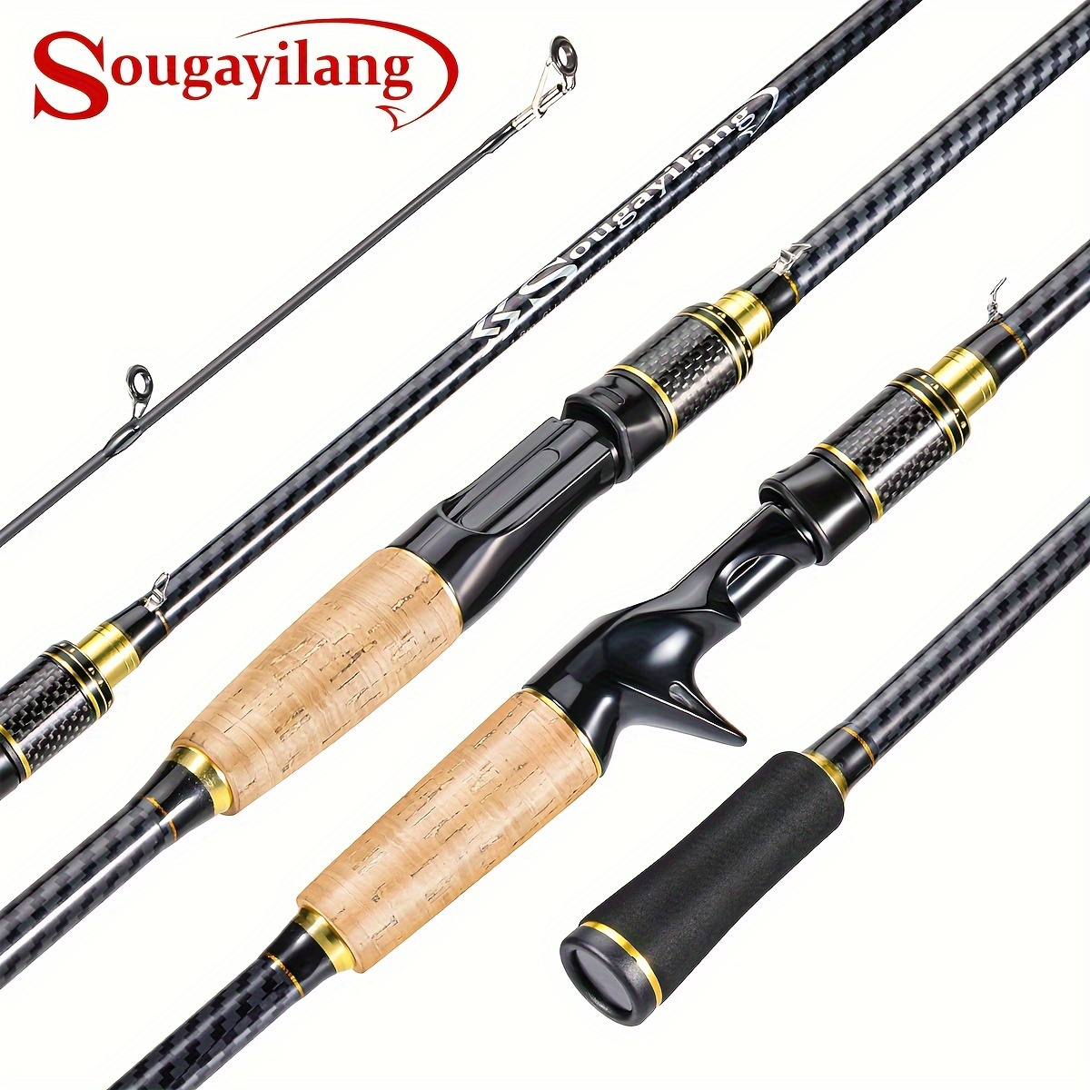 

Sougayilang 180cm/5.9ft 2-section Fishing Rod, Composite Glass Fiber And Graphite Blanks For Freshwater Fishing