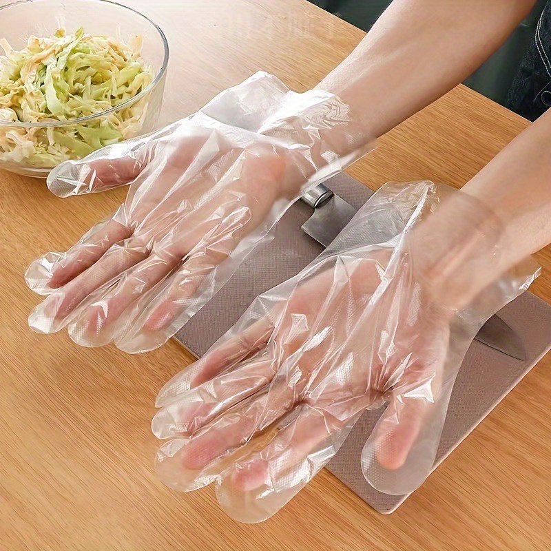 

500pcs/1000pcs Food Grade Transparent Disposable Gloves, Pe Gloves, Edible Film Gloves, Sanitary Gloves, Multi-purpose Kitchen Supplies