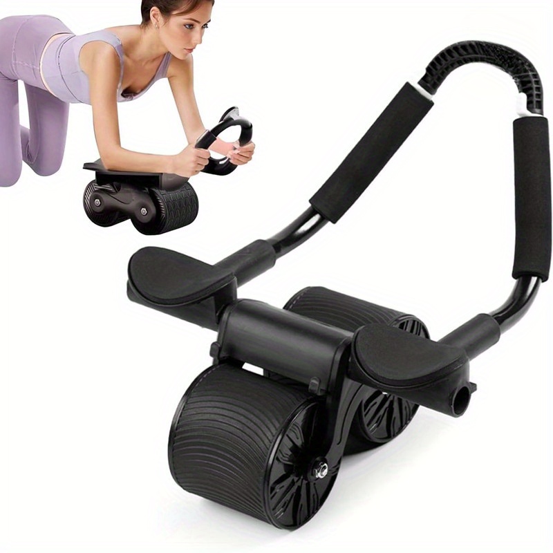 

1pc Automatic Rebound Abdominal Roller, Portable Abdominal Wheel With Elbow Pads, For Fitness, Abdominal Muscle Exercise, Core Strength Training