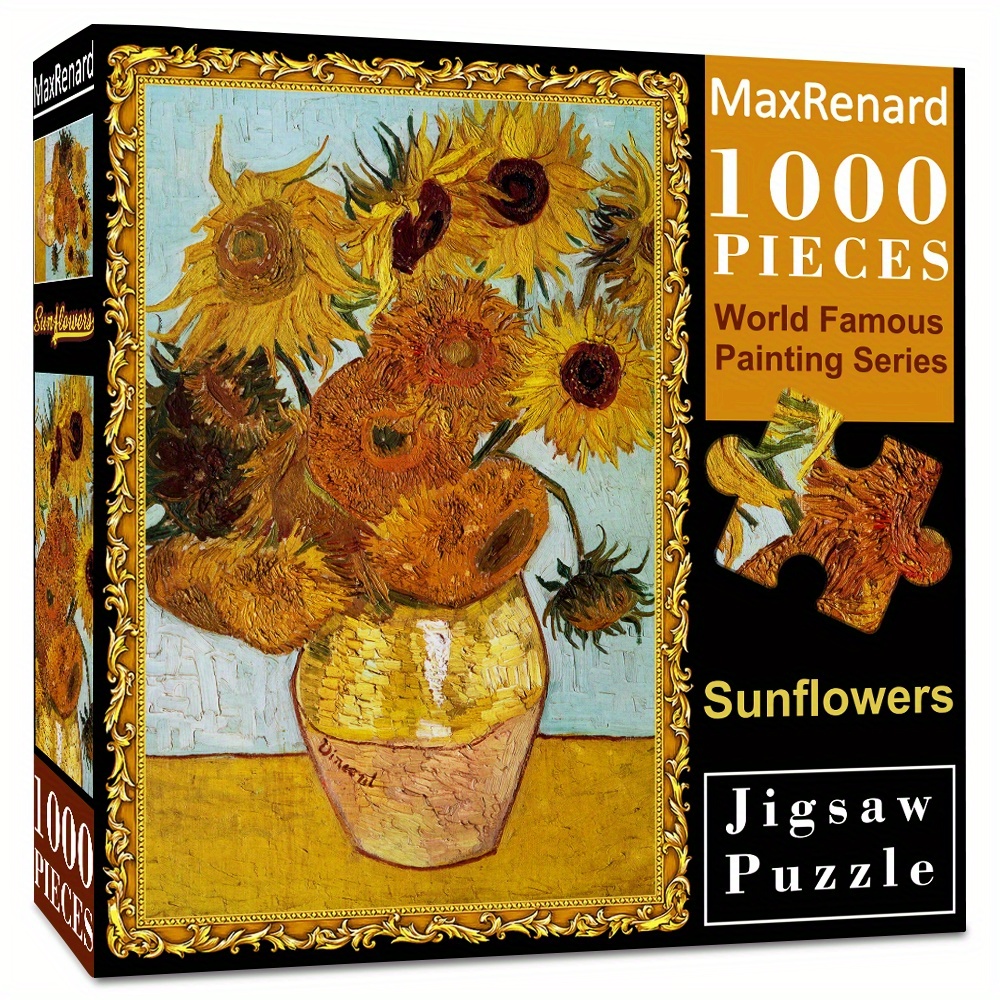 

Adult 1000 Pieces Paper Puzzle Sunflowers Jigsaw Funny And Educational Game Home Decor Wall Display Father's Day Day Easter Friends Birthday Festival Gifts Toy