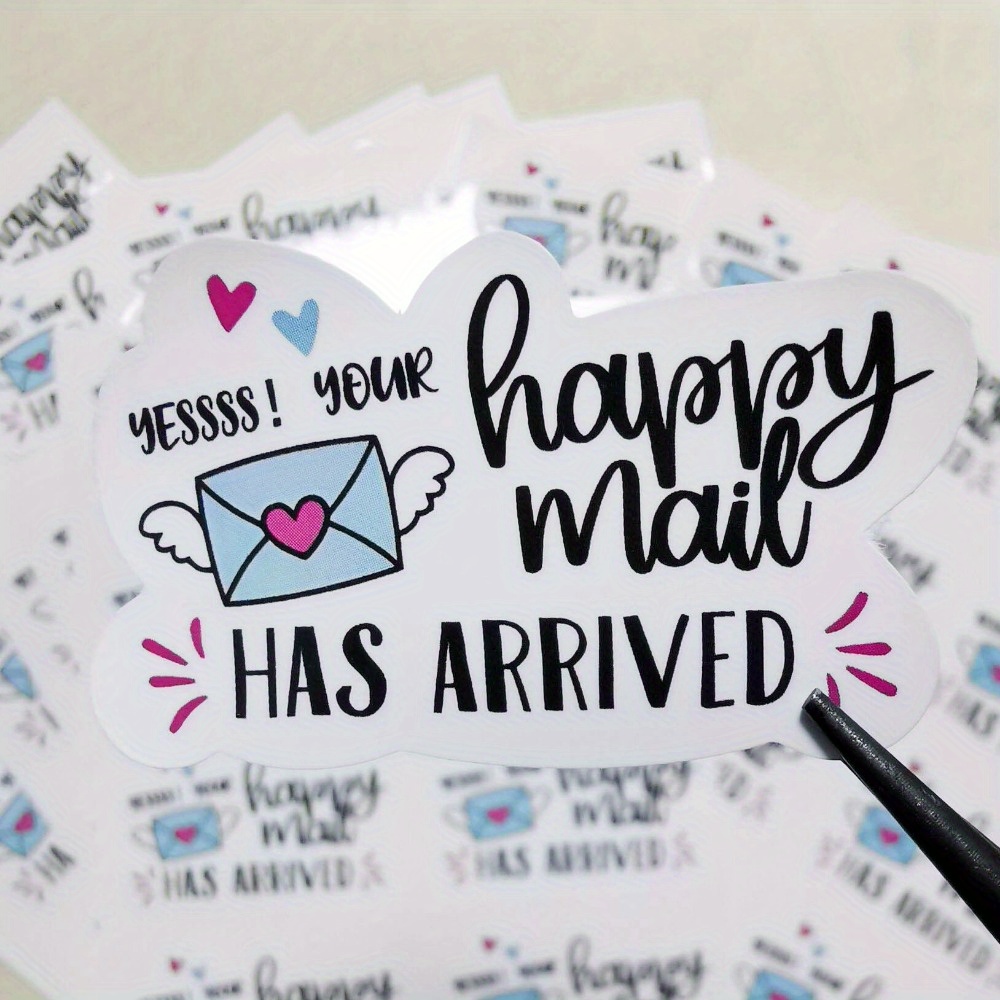 

100pcs, 1.9inch Happy Mail Funny Small Shop Stickers, Online Retailers Shop Owners Order Packages Labels Small Business Thank You Sticker Envelope Seals