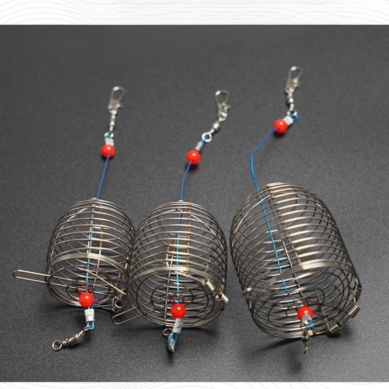 2pcs/3pcs. Durable Stainless Steel Metal Bait Cage And Conical Baiting Cage For Easy Fishing - Baiting And Feeding Fish