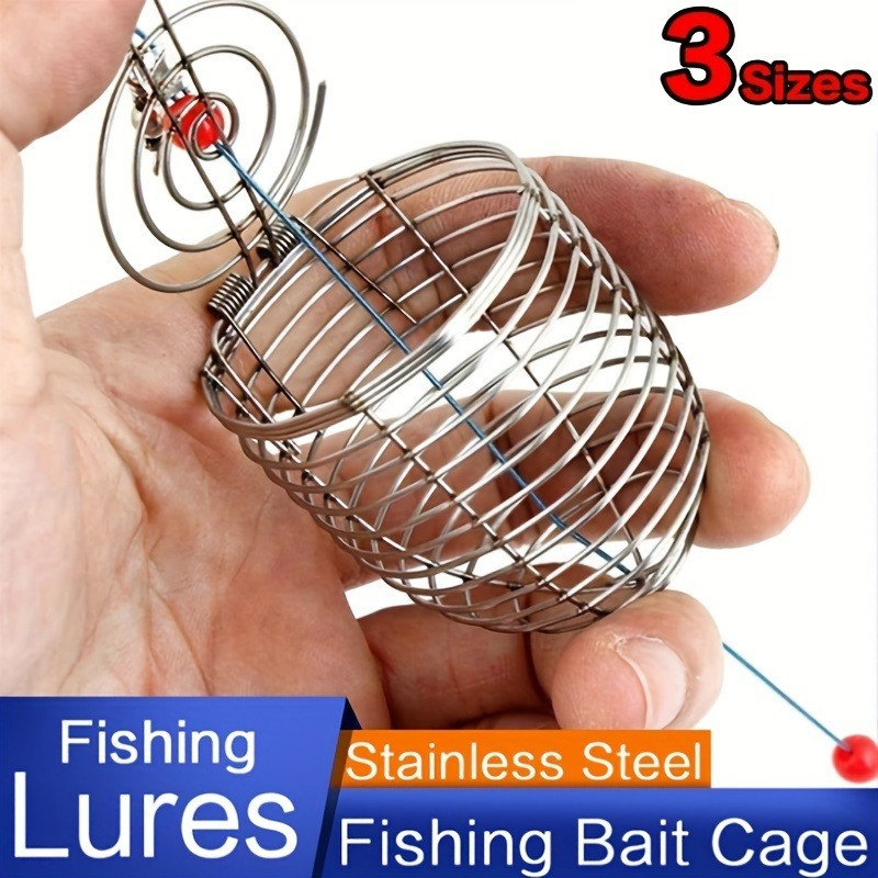 

3pcs/set Durable Stainless Steel Bait Cage For Effortless Fishing - Perfect For Holding Lures And Feeding Fish