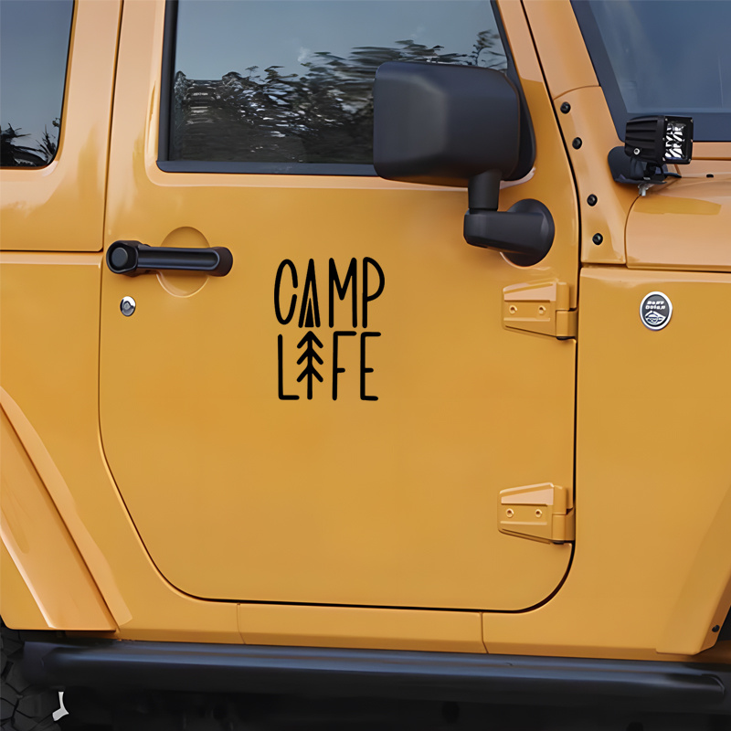 Sticker For Travel Camping Enthusiasts Car Rv Decorative Stickers, Waterproof White Car Stickers