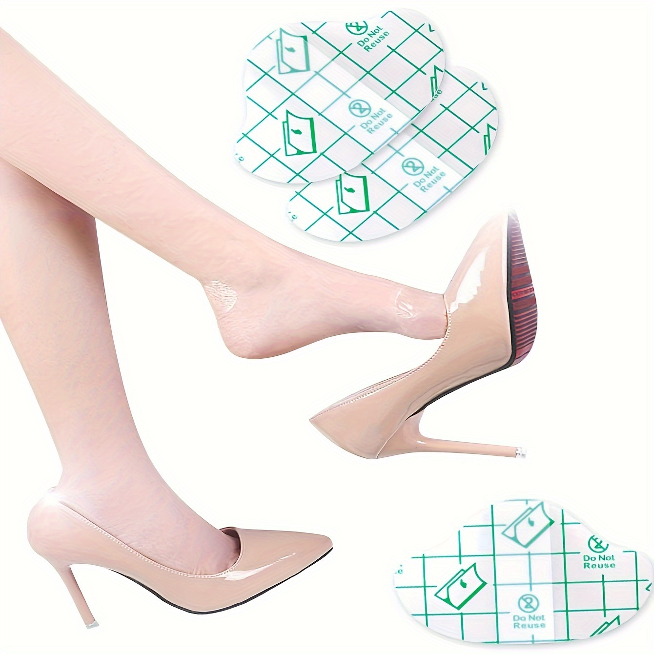 20pcs Gel Heel Protectors, Adhesive Pads for Heel Liners, Shoes Stickers, Foot Care Cushion