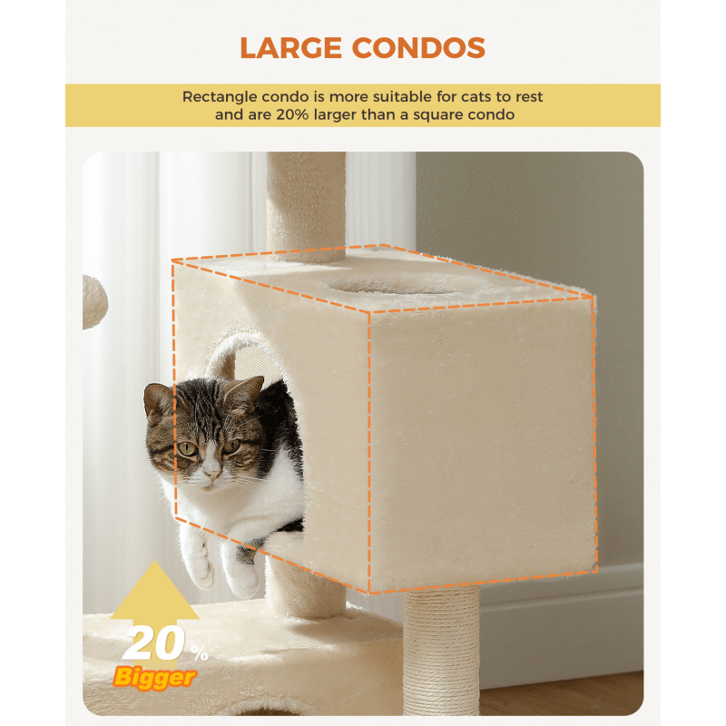 

Cat Tree Cat Tower For Indoor Cats, Cat Condo With Scratching Post, Soft Perch And Dangling Ball, Cat Activity Tr