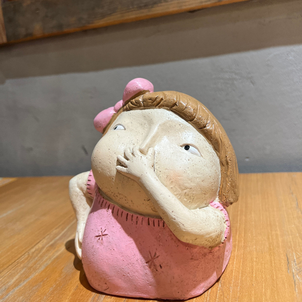 Image of Girl Holding Nose Bathroom Statue, Bathroom Decor Bathroom Shelf Sitters