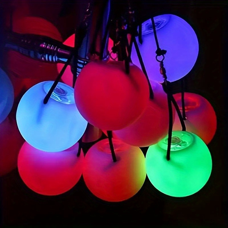 

Rainbow Led Glow Balls - Soft, High-strobe Light-up Spinning Toys For Beginners & Pros, Polished Finish, Tabletop Design, Button Switch, Non-rechargeable Battery Powered