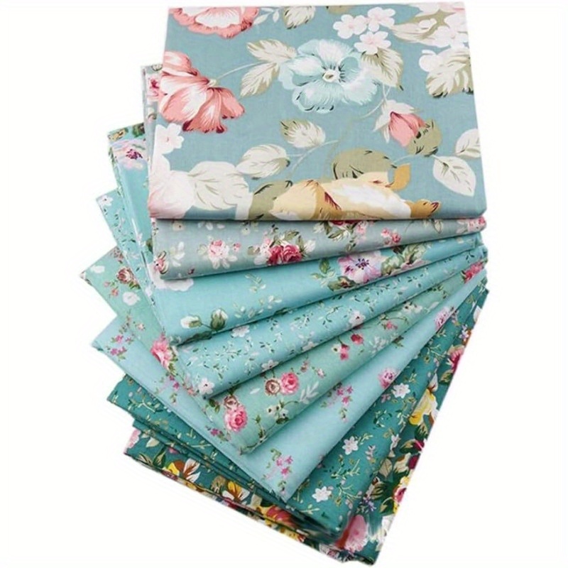 

8pcs 25*25cm/ 9.84*9.84in Cotton Fabric Bundle Square Towel Pre-cut Square Towel Floral Print Square Towel Craft Sewing Supplies Diy Sewing Quilting Crafts