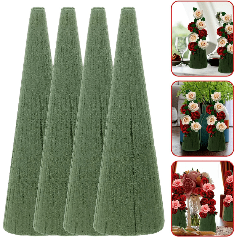 

4pcs Cone Flower Mud Triangle Flower Arrangement Material Christmas Tree Flower Arrangement Decoration Flower Mud