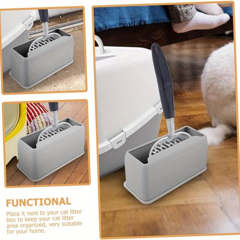 1pc Cat Litter Scoop Holder, Large Metal Shovel With Fine Holes, Durable Pet Supplies Organizer, Base Accessory For Kitty Litter Cleaning Tools, Essential Cat Care Products