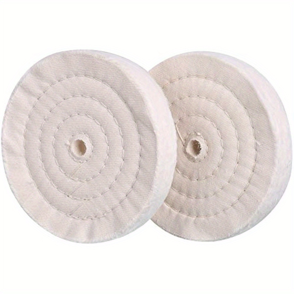 

1pc Extra Thick 6 Inch Buffing Polishing Wheel, 70 Ply Cotton With Concentric Sewn Circles, Bench Grinder Accessory, 1/2" Arbor Hole, For Metal, Wood, Stone, Jewelry Polishing & Buffing